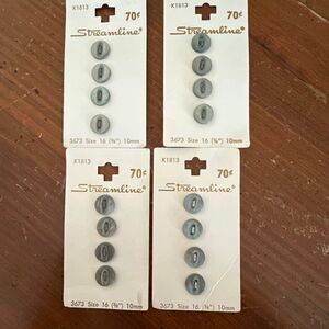 Vintage Streamline Gray Buttons Made in Italy | 16 Total | Size 16 (3/8”) | New